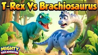 Thumbnail: Tyrannosaurus vs Brachiosaurus | Dino Song | New Dinosaur | Meet Brachiosaurus | Ep -33 | Dinosaur