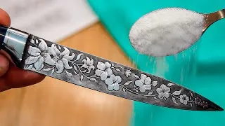 Thumbnail: Drawing with Salt on Steel | Artistic Etching on a Knife.