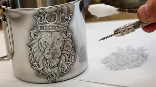 Thumbnail: Drawing on thin metal. Detailed engraving with simple tools