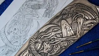 Thumbnail: Give me salt water and 12V.  I'll draw on metal. "Alien" on a knife.  Simple engraving technique