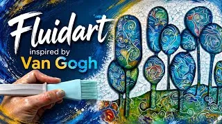 Thumbnail: Fluidart inspired by Van Gogh step by step beginner tutorial art for you ❤️