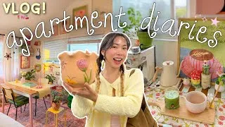 Thumbnail: APARTMENT VLOG🌟: deep cleaning, grocery + spring decor shopping ,matcha & repotting my plants🪴