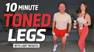 Thumbnail: 10 Minute Toned Legs Workout | Light Weights + No Jumping (Low Impact)