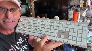 Thumbnail: Tecknet Keyboard has shortcuts, numbers, 3 bluetooth options, & use up to 100 days before charging.