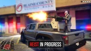 Thumbnail: GTA 5 - Paleto Bay Bank Heist in a Dallas Mask & Mounted Minigun Rampage + Ten Star Escape