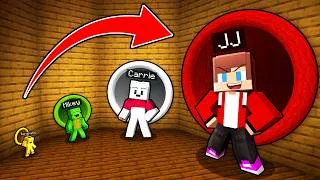 Thumbnail: Mikey & JJ Maizen - from TINY to GIANT Tunnel Challenge in Minecraft
