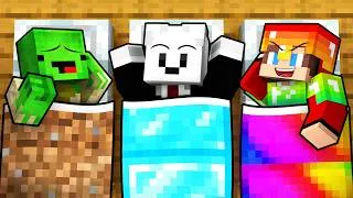 Thumbnail: Mikey & JJ & Carrie: POOR vs RICH vs OP SLEEPOVER - Minecraft (Maizen)