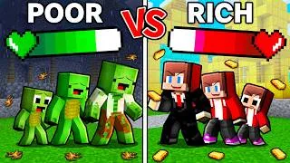 Thumbnail: JJ and Mikey : POOR vs RICH Life Cycle Evolution BATTLE In Minecraft - Maizen
