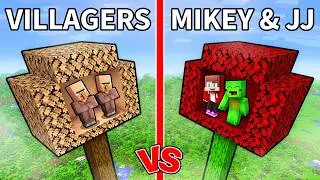 Thumbnail: Mikey & JJ vs Villagers: TREE HOUSE MINECRAFT CHALLENGE