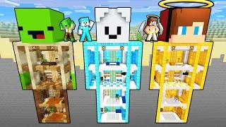 Thumbnail: Mikey’s POOR vs Carrie’s RICH vs JJ’s GOD Statue Base (Minecraft & Maizen)