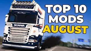Thumbnail: TOP 10 ETS2 MODS - AUGUST 2026