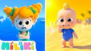 Thumbnail: Hot vs Cold 🔥❄️ Opposites Song | Miliki Family - Nursery Rhymes