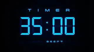 Thumbnail: 35 Minute Countdown Timer ⏱ Digital Blue Clock with Beeps 💙