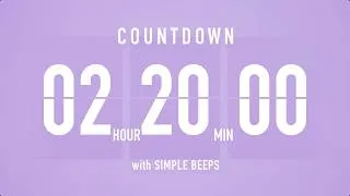 Thumbnail: 2 Hour 20 Minute Countdown Timer ⏳ Flip Clock with Bell Alerts 💜🔔