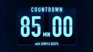 Thumbnail: 85 Minute Countdown Timer 🔵 Flip Clock with Simple Beeps
