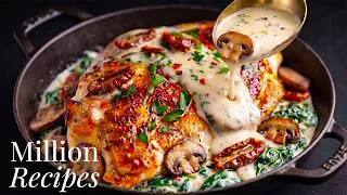 Thumbnail: I Make This Tuscan Chicken 3 Times a Week!😋 My Family Can’t Get Enough! One Skillet
