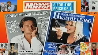 Thumbnail: SUNDAY MIRROR TELEVISION COMMERCIAL-FEATURING TWO  SUPPLIMENTS–MAGAZINE AND HEALTHY LIVING -MAY 1989