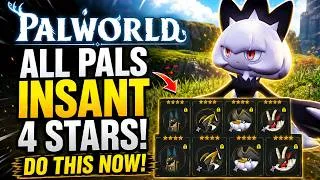 Thumbnail: Palworlds 1.0: INSTANTLY MAKE ALL PALS 4 STARS GLITCH -  Palworlds 1.0 ANY Pal to 4 Stars INSTANTLY!
