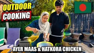 Thumbnail: Outdoor Bengali Cooking 🇧🇩 | Ayer Maas Curry With Milly