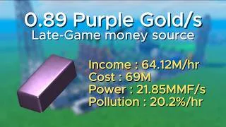 Thumbnail: 0.89 Purple Gold/s Tutorial | Late-Game money source | Industrialist Roblox