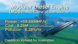 Thumbnail: Modular Diesel Engine (MDE) Tutorial | Mid-Game power source | Industrialist Roblox