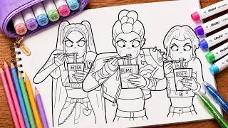Thumbnail: RUMI MIRA ZOEY Art Process | Fan Art Tutorial K-pop Demon Hunters