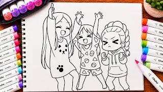 Thumbnail: K-pop Demon Hunters Chibi style Fan Art Tutorial Anime Huntrix Process Art 