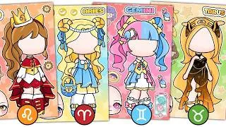 Thumbnail: 🌈Paper DIY🌈Gacha X 12 Zodiac Signs Stickers Book Part 1 ⭐ #Leo #Aries #Gemini #Taurus