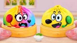 Thumbnail: Tyler and Snowi in Dumpling 🥟 How To Make Miniature Viral Cheese Dumpling 🌈 Mina Mini Kitchen
