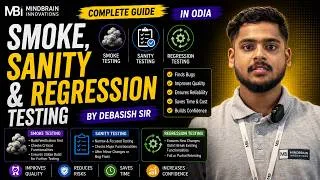 Thumbnail: Smoke, Sanity & Regression Testing Explained | Complete Guide | In Odia | Debasish Sir
