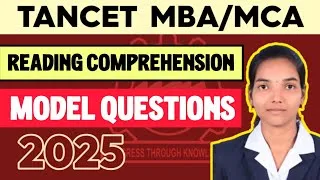 Thumbnail: TANCET MBA 2025 | Reading Comprehension Section | Model Questions in TAMIL #tancet2025 MBA MCA TIPS