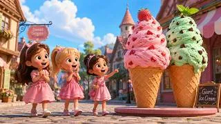 Thumbnail: Three Girls Make the Cutest Tiny Ice Cream Cones!|Giant Ice Cream Surprise!Tiny Cones & Big Smiles 😍