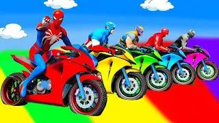 Thumbnail: SPIDER-MAN against TUNG TUNG TUNG SAHUR on Motorcycle in RAINBOW SPIDERS BRIDGE | GTA MULTIVERSE