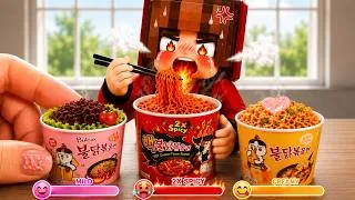 Thumbnail: 🌶️ Amazing Korean Spicy Noodles 🍜 Satisfying Miniature Fried Chicken 🍗 & Burger 🍔 Miniature Cooking