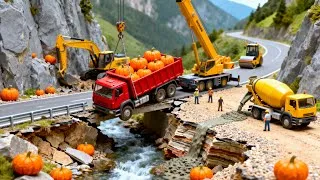 Thumbnail: Miniature Rescue: Saving a Pumpkin Truck from a Dangerous Cliff & Repairing the Mountain Road 🎃🚚