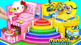Thumbnail: MINIONS: Make Hello Kitty House with Two Bedrooms, Minions Room & GIANT Rainbow Slide 💛 DIY House