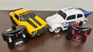 Thumbnail: ASMR Jade Star Wars Volkswagen Drag Beetle VS Chevrolet Camaro Bumblebee RC Toys Unboxing 