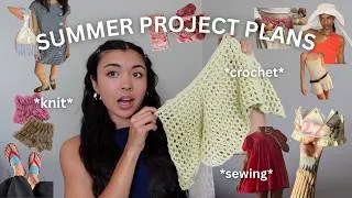 Thumbnail: my summer 2026 project plans ⋆𖤓⋆˚࿔ (knitting, crochet, sewing, and DIY inspo!)