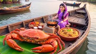 Thumbnail: 🦀🍚Miniature Doll Makes Big Masala Crab Curry & Basmati Rice | Indian Village Tiny Kitchen ASMR Story