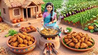 Thumbnail: 🍗🔥 Miniature Doll Makes Massive KFC Style Fried Chicken | Indian Village Cooking ASMR