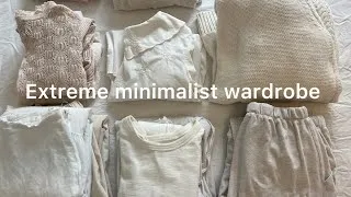Thumbnail: Extreme minimalist wardrobe tour update & tips for a calm simple closet