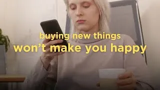 Thumbnail: buying new things won't make you happy #decluttering #power