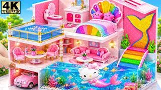 Thumbnail: 🐚🌈 Create Hello Kitty Mermaid Shell House with Aquarium, Rainbow Stairs & mini kitchen | DIY House