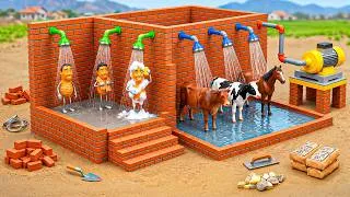 Thumbnail: Mini Tractor Builds Amazing Brick Bathing Station for Farm Animals | Water Pump Science Project