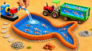 Thumbnail: DIY Mini Tractor Builds Koi Fish Tank Using Bricks | Amazing Water Supply Project