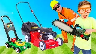 Thumbnail: Best Lawn mowers leaf blower weed eater blippi toys video for toddlers | min min playtime #blippi