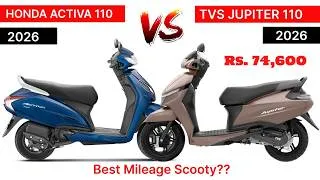 Thumbnail: 🔥Honda Activa 110 VS Tvs Jupiter 110 2026 Model | Which is Best? | Best Scooty in 110cc