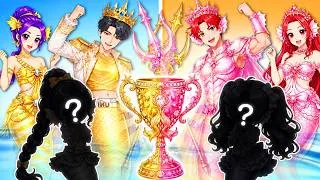 Thumbnail: 💛 Golden vs 🌸Pink Family Battle! Huntrix & Saja Boys Glow Up | Best DIY Fashion Paper Dolls