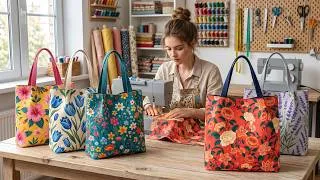 Thumbnail: Sew a cute little handbag yourself 💟 A simple sewing project for beginners
