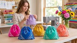 Thumbnail: Turn a handkerchief into a wonderful gift in just 15 minutes 💟 Gift Sewing Ideas